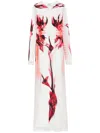 Jean Paul Gaultier Double-layered Printed Maxi Dress In Green