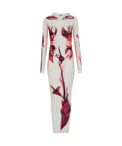 JEAN PAUL GAULTIER DOUBLE-LAYERED PRINTED MAXI DRESS