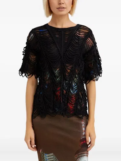 Jean Paul Gaultier Double-layered T-shirt In Black