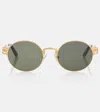 Jean Paul Gaultier Oval Frame Sunglasses In Gold