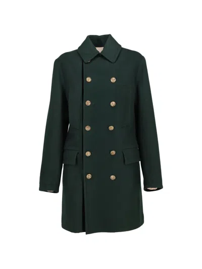 Pre-owned Jean Paul Gaultier Double-breasted Belted Coat In Green