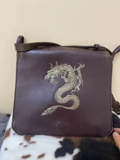 Pre-owned Jean Paul Gaultier Dragon Messenger Bag In Brown