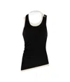 Jean Paul Gaultier Cotton Ribbed Twisted Double Layer Tank Top Clothing In Black
