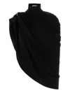 Jean Paul Gaultier Top In Crepe Stretch Nero Donna