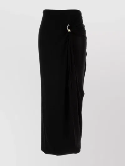 JEAN PAUL GAULTIER DRAPED HIGH WAIST MIDI SKIRT WITH METAL