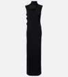Jean Paul Gaultier Draped Jersey Maxi Dress In Black
