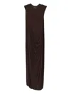 Jean Paul Gaultier Double-layered Draped Maxi Skirt In Brown