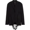 Jean Paul Gaultier Loose-fit Virgin Wool Delaine Blazer In Black