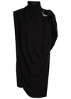 Jean Paul Gaultier Draped High Neck Sleeveless Asymmetric Dress