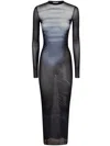 Jean Paul Gaultier Le Male Printed Mesh Long-sleeve Maxi Dress