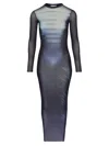 Jean Paul Gaultier Le Male Printed Mesh Long-sleeve Maxi Dress