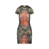 Jean Paul Gaultier Medallion Mesh Mini Dress In Multi
