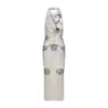 Jean Paul Gaultier Double Layer Printed Maxi Dress In Beige