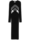 Jean Paul Gaultier Paneled Jersey Midi Dress In Black