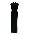 Jean Paul Gaultier Mesh-panelled Maxi Dress In Black
