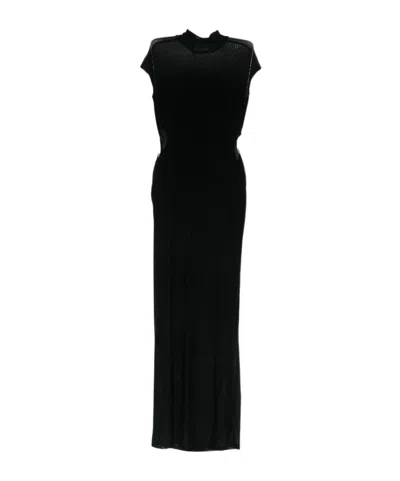 JEAN PAUL GAULTIER MESH-PANELLED MAXI DRESS