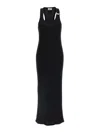 Jean Paul Gaultier Piercing Cotton Jersey Maxi Dress In Black