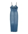 Jean Paul Gaultier Womens Vintageblue Conical-cup Spaghetti-strap Denim Midi Dress In Blue