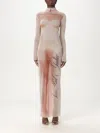 Jean Paul Gaultier Le Classique Printed Stretch-jersey Turtleneck Maxi Dress In Beige
