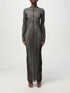 Jean Paul Gaultier Printed Spiraral Long Dress Woman Black