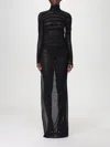 Jean Paul Gaultier Gaultier & Mariniere Turtleneck Draped Mesh Dress In Schwarz