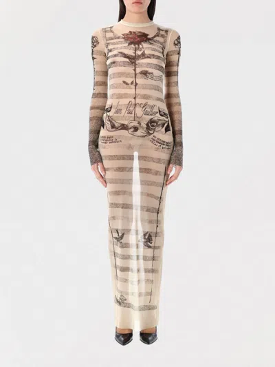 JEAN PAUL GAULTIER DRESS JEAN PAUL GAULTIER WOMAN COLOR CREAM,G96505078