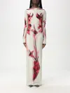 Jean Paul Gaultier Double-layered Printed Maxi Dress In Bunt