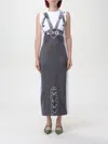 Jean Paul Gaultier White & Black 'trompe L'oeil' Maxi Dress In 白色
