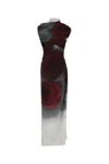 Jean Paul Gaultier Floral Maxi Dress With Blurry Roses Print In Multi