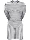 Jean Paul Gaultier White & Black 'the Draped Body Morphing' Minidress In White