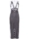Jean Paul Gaultier White & Black 'trompe L'oeil' Maxi Dress In White Black