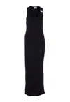 Jean Paul Gaultier Womens Black Ribbed Scoop-neck Cotton-jersey Midi Dress In Black