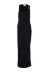 Jean Paul Gaultier Womens Black Ribbed Scoop-neck Cotton-jersey Midi Dress In Black