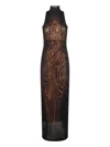 Jean Paul Gaultier The Long Draped Wood Dress In Multi