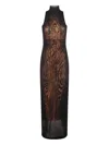 Jean Paul Gaultier The Long Draped Wood Dress In Multi