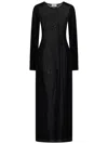 Jean Paul Gaultier The Morphing Pinstripes Long Dress In Black