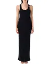 Jean Paul Gaultier Piercing Cotton Jersey Maxi Dress In Black