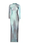 Jean Paul Gaultier Multicolour Polyamide Dresses In Blue