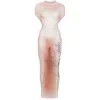 Jean Paul Gaultier Silhouette-print Maxi Dress In Multicolor
