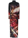 Jean Paul Gaultier Pigalle Long Dresse Woman Black In Velvet In Red