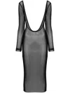 JEAN PAUL GAULTIER EARTH LOW CUT LONG DRESS WOMAN BLACK IN POLYAMIDE