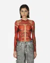 Jean Paul Gaultier Écorché Longsleeve Top Red In Multicolor