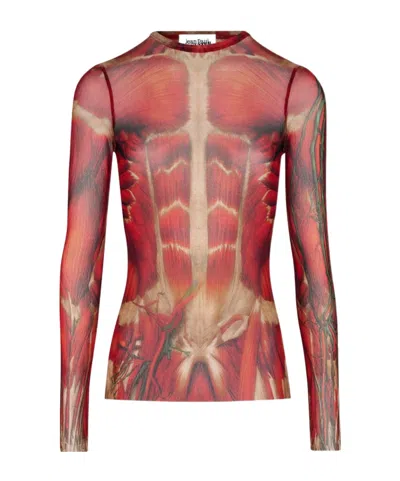 Jean Paul Gaultier Ecorche Mesh Top In Multicolor