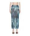 Jean Paul Gaultier Water-print Mesh Maxi Skirt In Multi