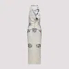 Jean Paul Gaultier Double Layer Printed Maxi Dress In White