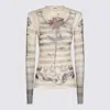 Jean Paul Gaultier Tattoo Mariniere Mesh Long-sleeve Top In Neutral