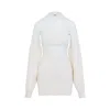 Jean Paul Gaultier Wool Short Dress With Mesh Details Women In White