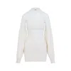 Jean Paul Gaultier Wool Short Dress With Mesh Details Women In White