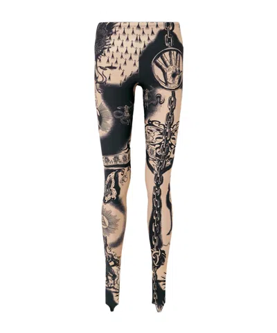Jean Paul Gaultier Elastic Waist Leggings In Multi