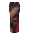 Jean Paul Gaultier Pigalle  Long Skirt Woman Black In Polyamide In Red